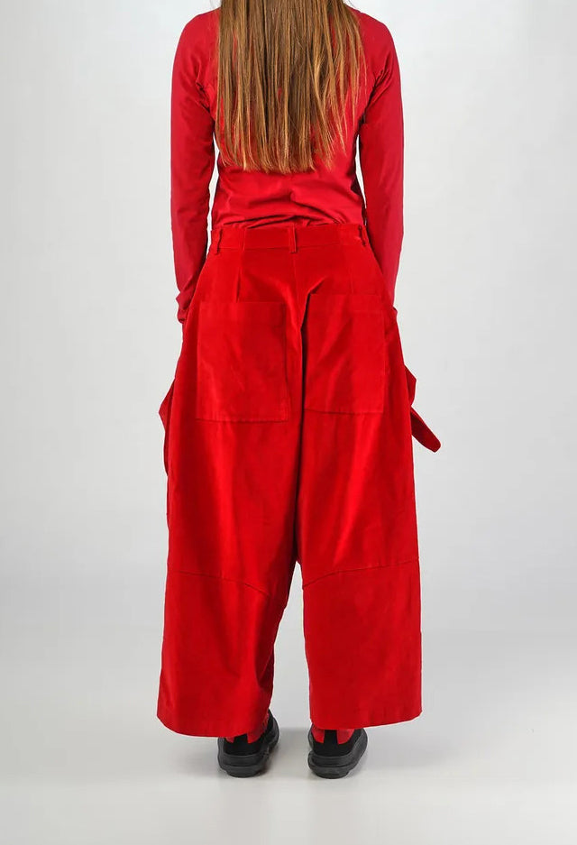 PRE-ORDER - Drop Crotch Trousers with Feature Pockets in Black (Pictured in Rose) - 3230105