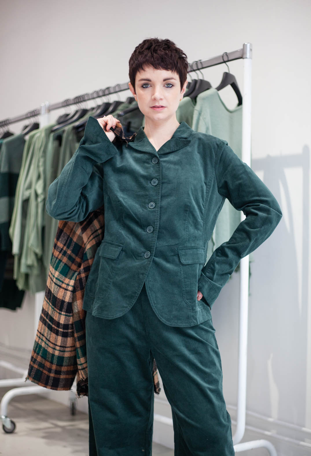 PRE-ORDER - Button Up Jacket in Crystal (Pictured in Forest) - 3231111