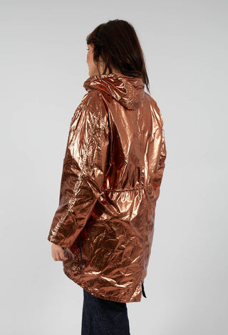 Reversible Lightweight Raincoat in Navy and Bronze