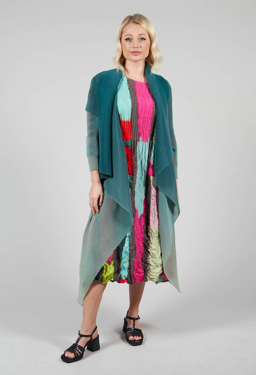 Waterfall Front Coat in Royal Ombre