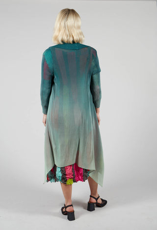 Waterfall Front Coat in Royal Ombre