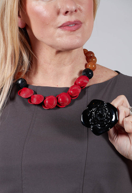 Camelia Brooch in Black