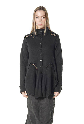 PRE-ORDER - High Neck Cardigan in Bronze (Pictured in Black) - 3247104