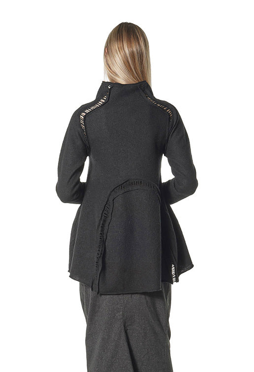 PRE-ORDER - High Neck Cardigan in Forest (Pictured in Black) - 3247104