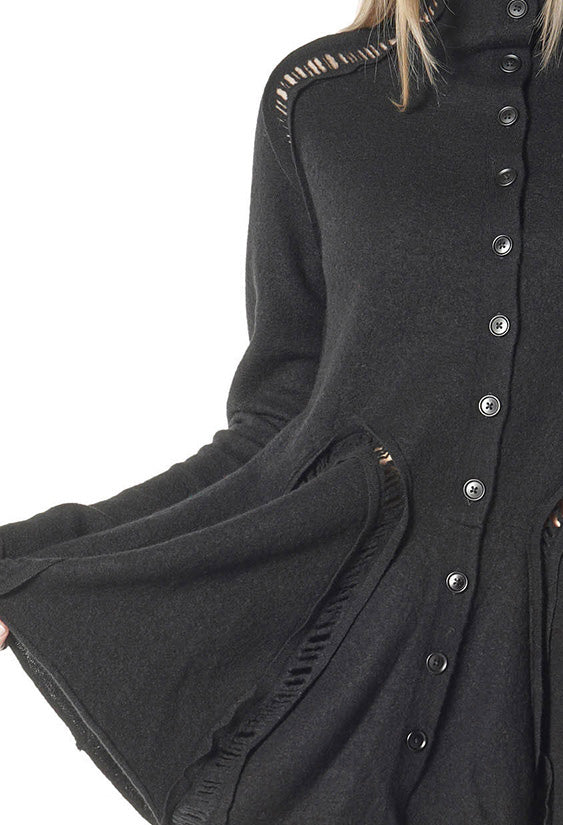 PRE-ORDER - High Neck Cardigan in Bronze (Pictured in Black) - 3247104