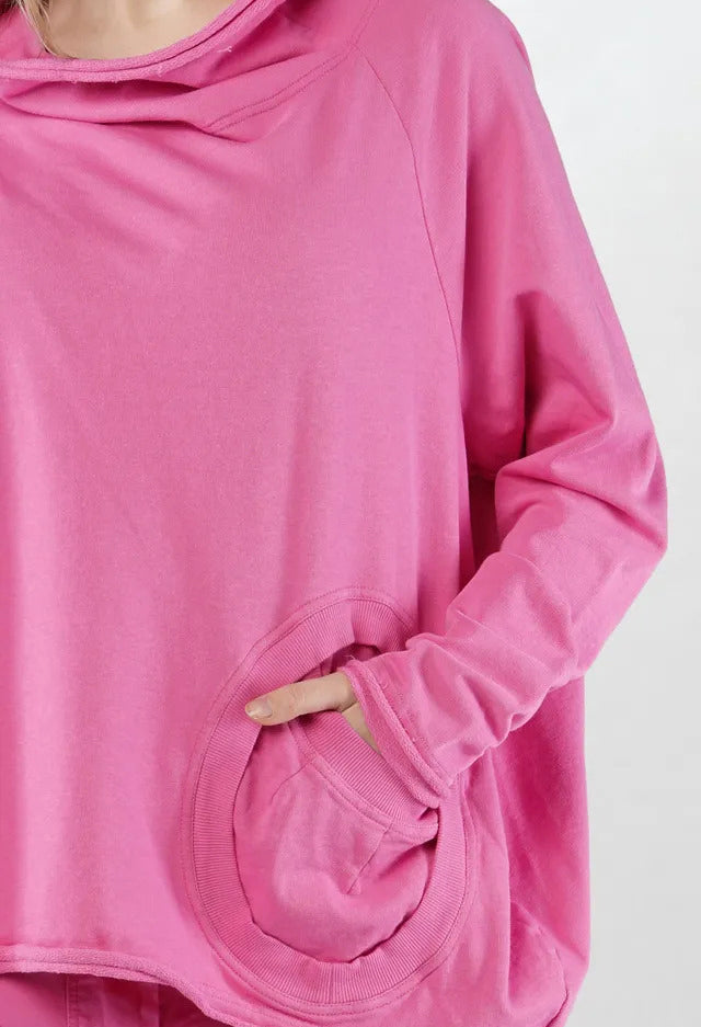 PRE-ORDER - Cowl Neck Top with Circular Pocket in Lotus (Pictured in Lily) - 3250505