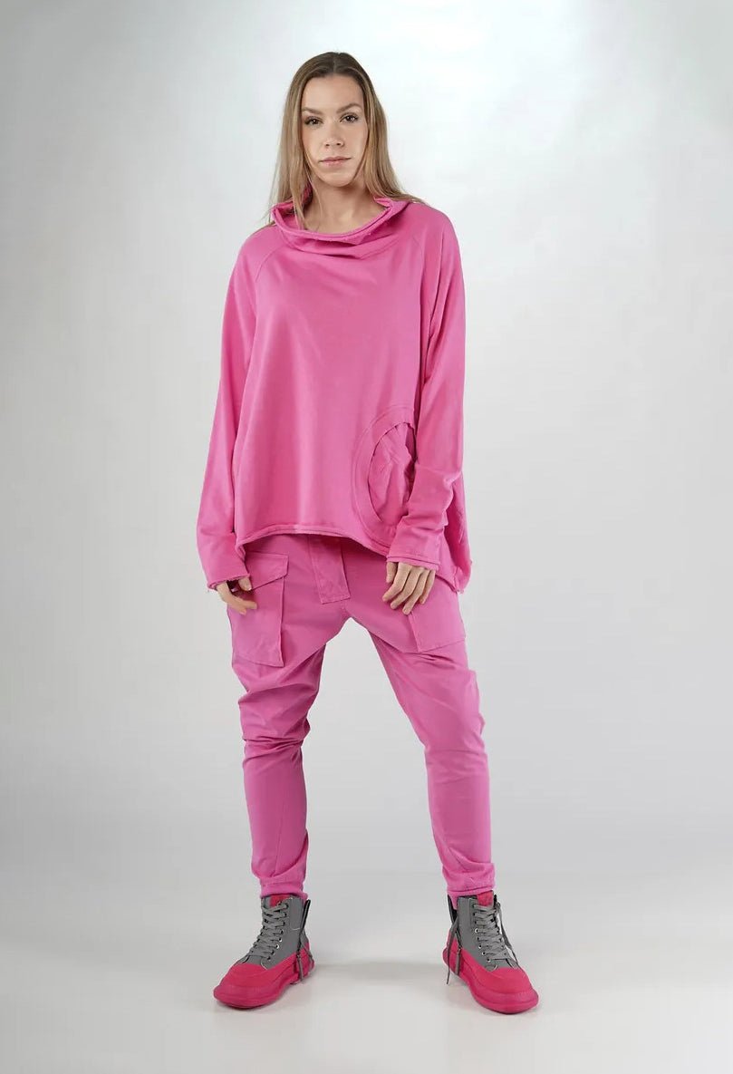 PRE-ORDER - Cowl Neck Top with Circular Pocket in Lotus (Pictured in Lily) - 3250505