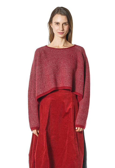 PRE-ORDER - Cropped Jumper in Bronze Lava Jacquard (Pictured in Lava Crystal Jacquard) - 3270703