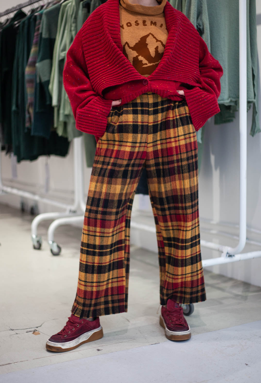 PRE-ORDER - Straight Leg Trousers in Lava Check - 3280104