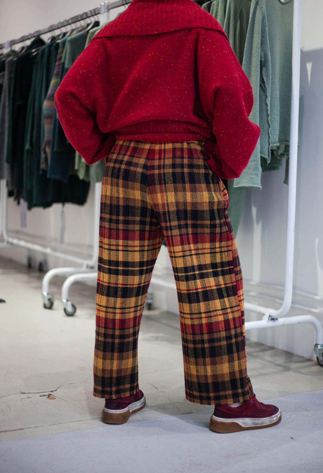 PRE-ORDER - Straight Leg Trousers in Lava Check - 3280104