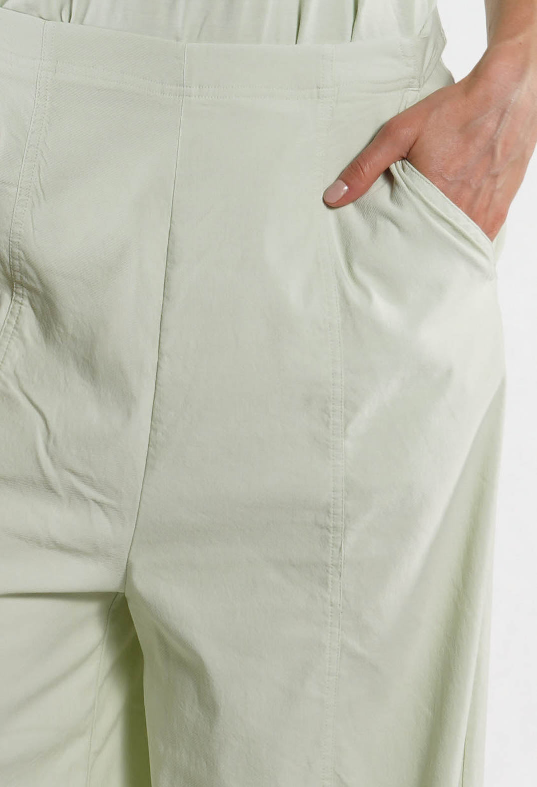 PRE-ORDER - Pull On Stretch Fit Trousers in Black - 3280107 (Pictured in Lime)