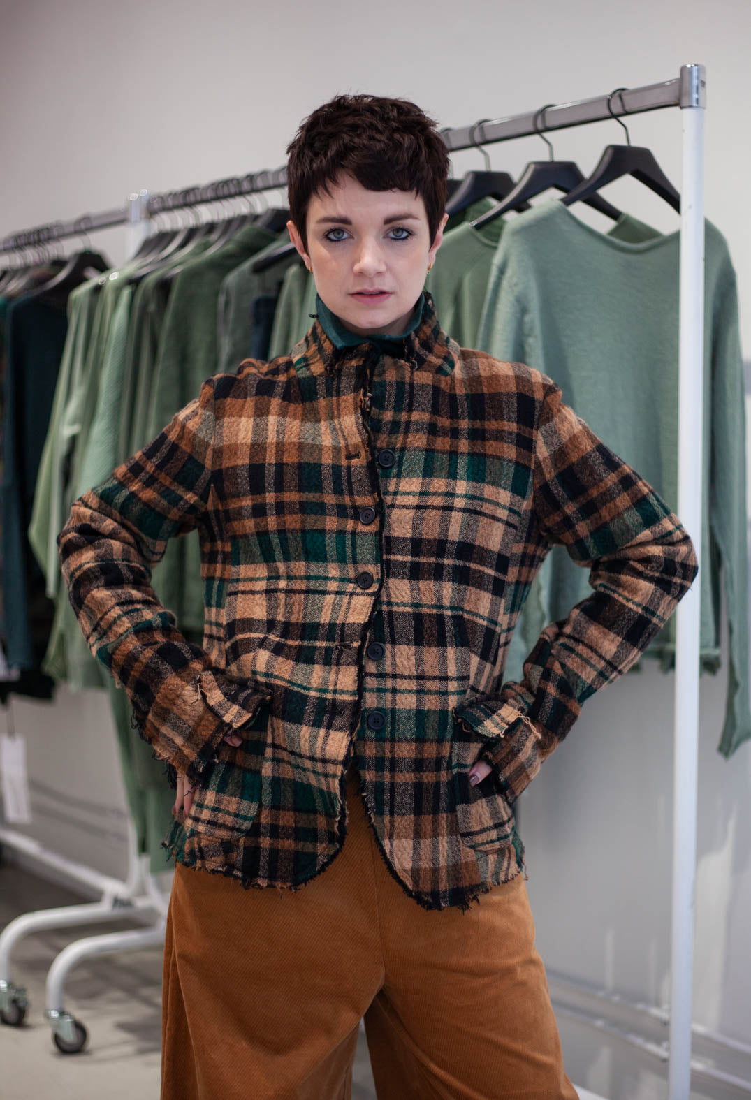 PRE-ORDER - Raw Edge Jacket in Lava Check (Pictured in Forest Check) - 3281101