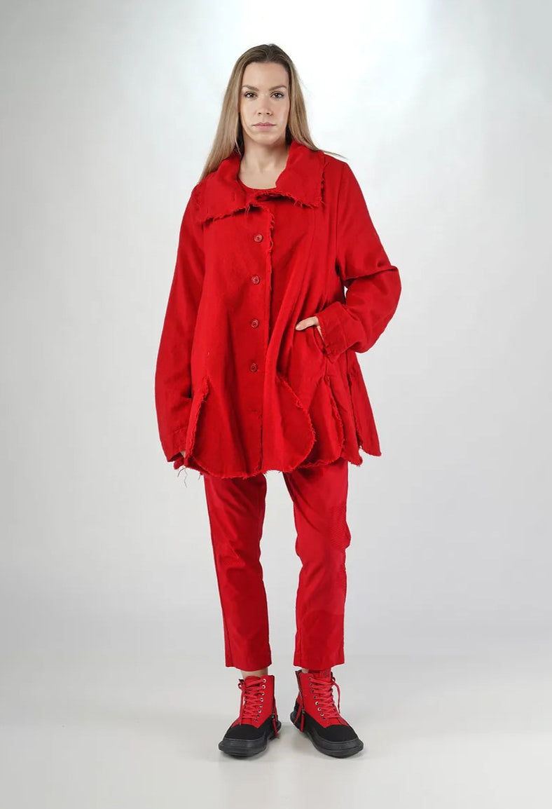 PRE-ORDER - Tulip Hem Jacket with Raw Edges in Rose - 3281102