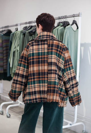 PRE-ORDER - Boxy Jacket in Forest Check - 3281102