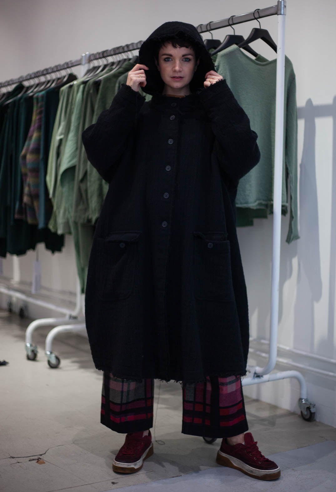 PRE-ORDER - Hooded Coat in Black - 3281203
