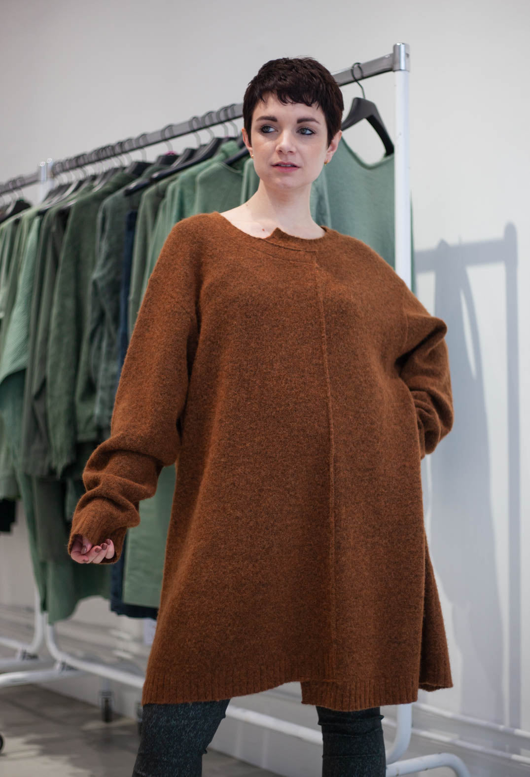 PRE-ORDER - Jumper Dress in Bronze Melange - 3317003