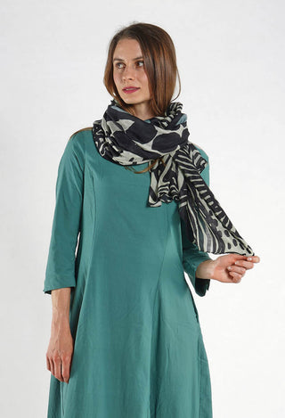 PRE-ORDER - Lightweight Scarf in Black Mint Lime Print - 3361402