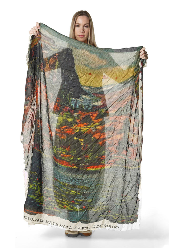 PRE-ORDER - Lightweight Scarf in Mountain Print - 3361403
