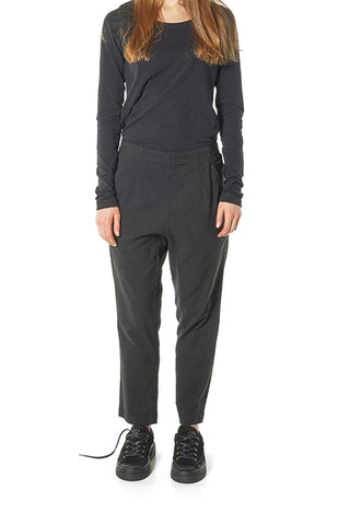 PRE-ORDER - Tapered Leg Trousers in Black Stripe (Pictured in Black) - 3410103