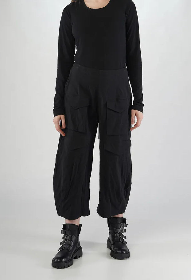 PRE-ORDER - Balloon Leg Trousers in Black Stripe - 3410104