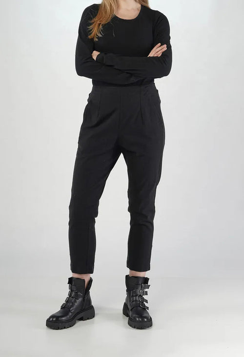 PRE-ORDER - Slim Leg Trousers in Black Stripe - 3410108