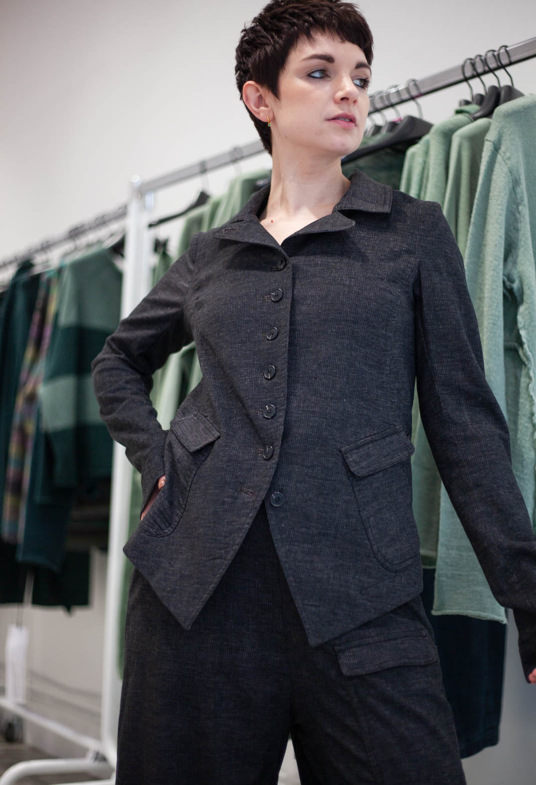PRE-ORDER - Tailored Jacket in Bronze Stripe - 3411111