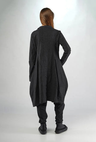 PRE-ORDER - Tulip Hem Coat in Black Stripe - 3411202