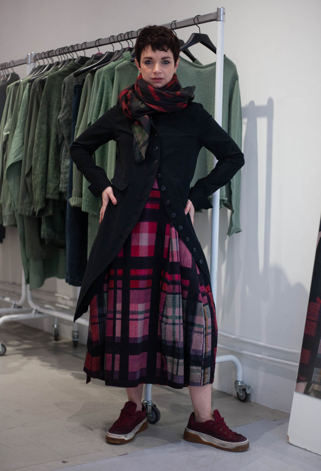 PRE-ORDER - Tailored Coat in Bronze Stripe (Pictured in Forest Stripe) - 3411217