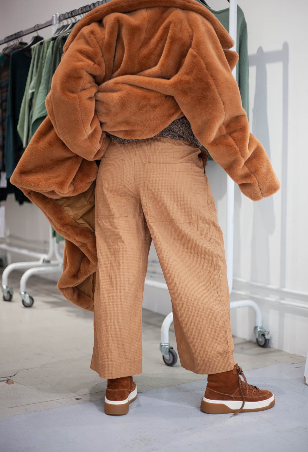 PRE-ORDER - Cropped Wide Leg Trousers in Forest (Pictured in Bronze) - 3420105