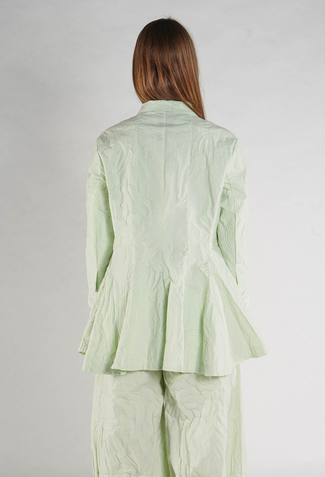 PRE-ORDER - Flared Shirt in Black Poplin Print - 3420401 (Pictured in Lime Poplin Print)