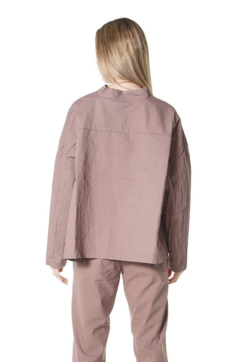 PRE-ORDER - Stand Collar Shirt in Black (Pictured in Crystal) - 3420403