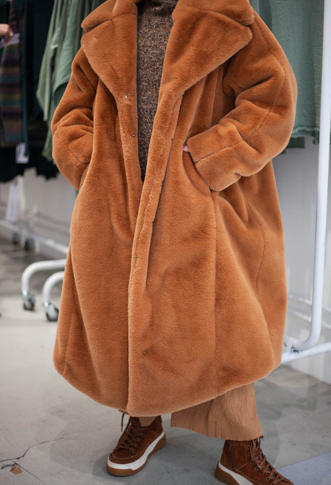 PRE-ORDER - Faux Fur Coat in Bronze - 3431202