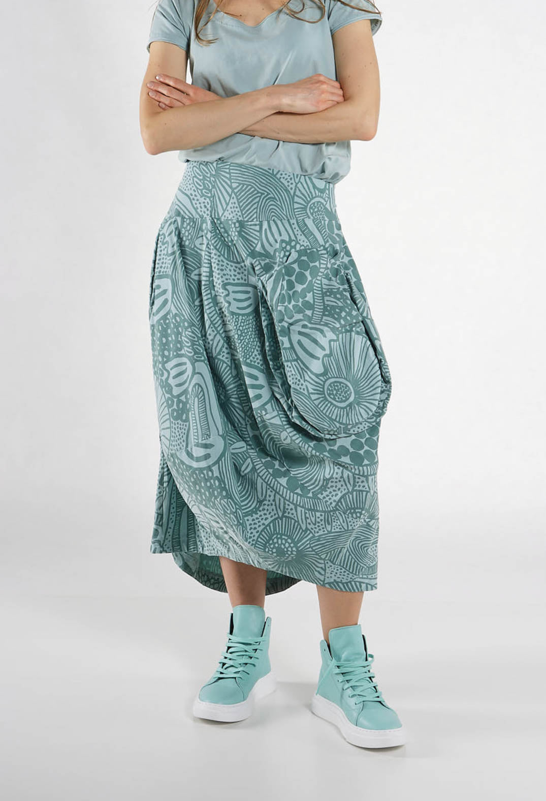 PRE-ORDER - Balloon Skirt in Black Print - 3440313 (Pictured in Grass Print)