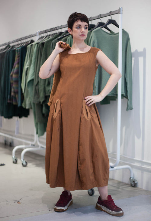 PRE-ORDER - Tulip Hem Dress in Forest Print (Pictured in Bronze Print) - 3440919