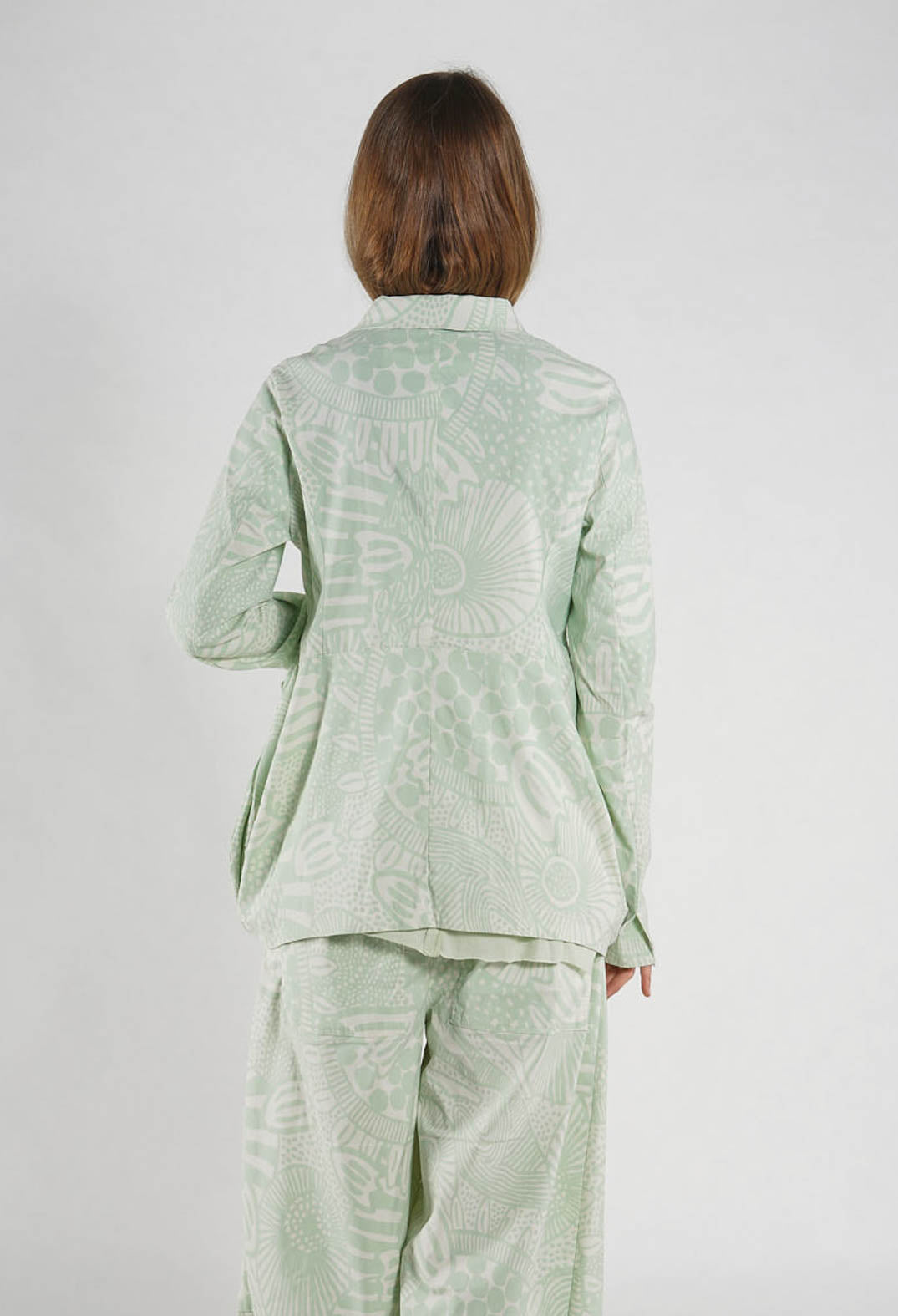 PRE-ORDER - Jacket with Patch Pockets in Off White Check - 3441111 (Pictured in Lime Print)