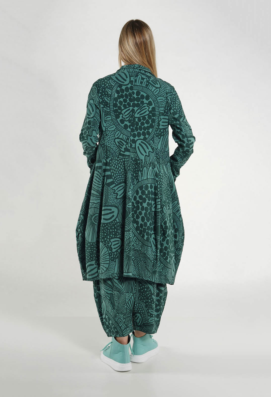 PRE-ORDER - Balloon Coat in Lime Print - 3441217 (Pictured in Tree Print)