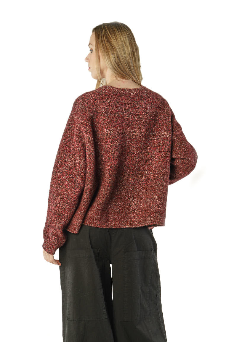 PRE-ORDER - Relaxed Cropped Jumper in Bronze Melange (Pictured in Lava Melange) - 3460702