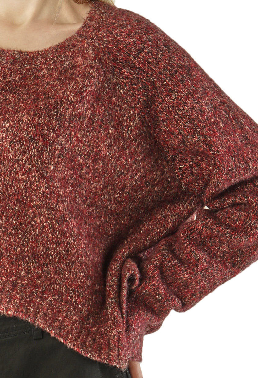 PRE-ORDER - Relaxed Cropped Jumper in Bronze Melange (Pictured in Lava Melange) - 3460702