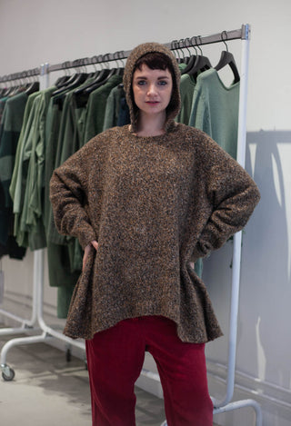 PRE-ORDER - Relaxed Longline Jumper in Bronze Melange - 3460703