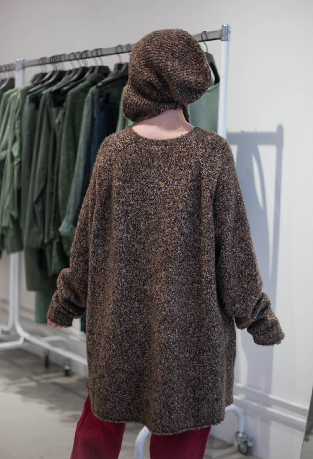 PRE-ORDER - Relaxed Longline Jumper in Lava Melange (Pictured in Bronze Melange) - 3460703