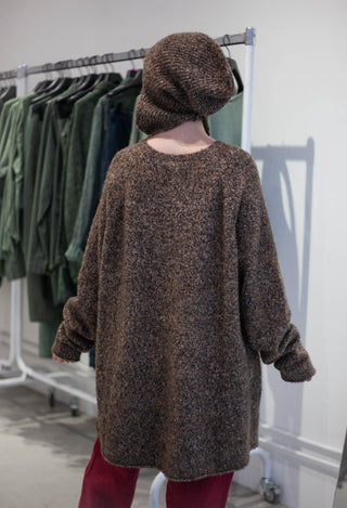 PRE-ORDER - Relaxed Longline Jumper in Bronze Melange - 3460703