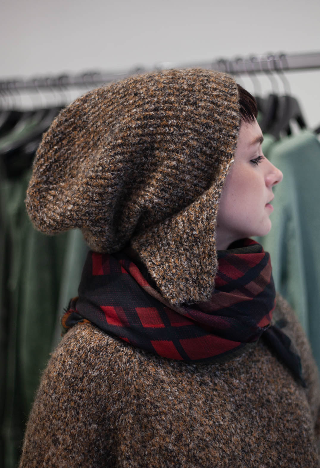 PRE-ORDER - Ear Flap Beanie Hat in Bronze Melange - 3464605