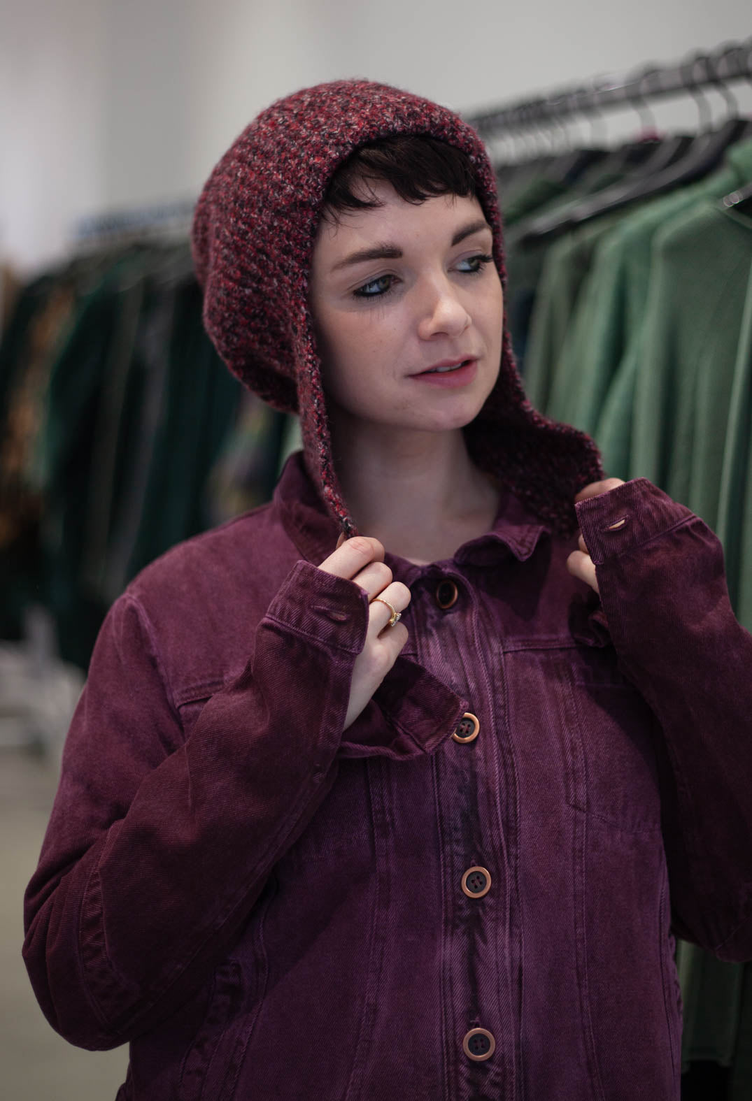 PRE-ORDER - Ear Flap Beanie Hat in Lava Melange - 3464605