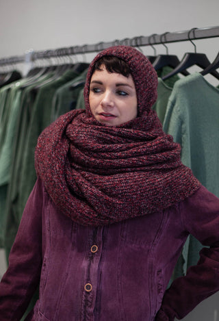 PRE-ORDER - Oversized Knitted Scarf in Bronze Melange (Pictured in Lava Melange) - 3467706