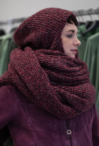 PRE-ORDER - Oversized Knitted Scarf in Lava Melange - 3467706