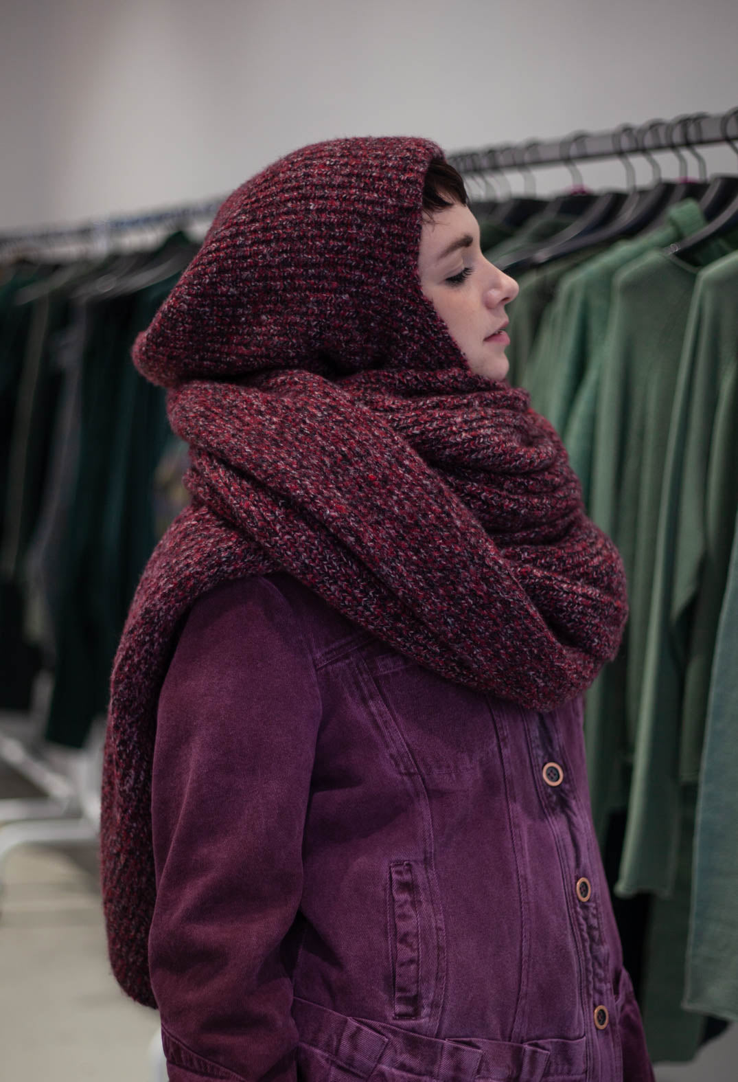 PRE-ORDER - Oversized Knitted Scarf in Lava Melange - 3467706