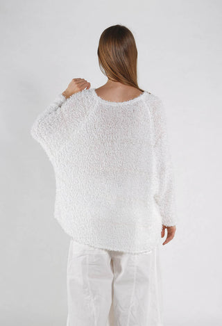PRE-ORDER - Textured Knit Jumper in Black - 3480701 (Pictured in Off White)