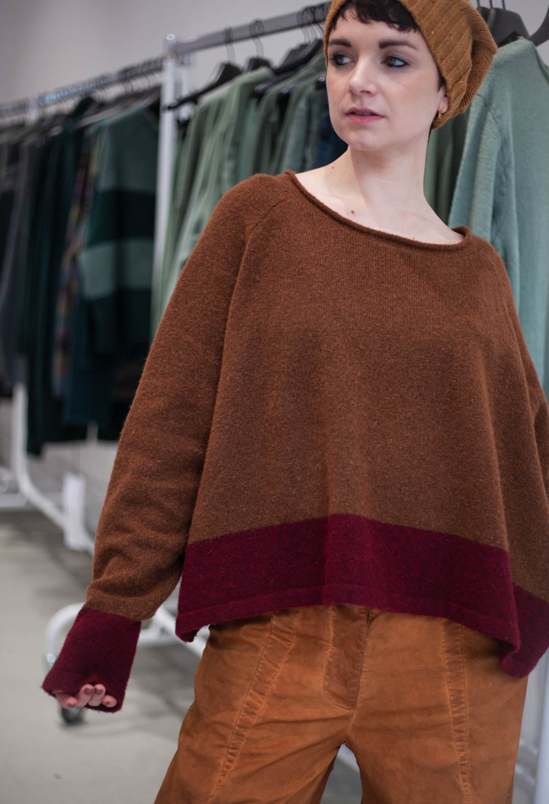 PRE-ORDER - Contrast Trim Jumper in Lava Crystal (Pictured in Bronze Lava) - 3480702