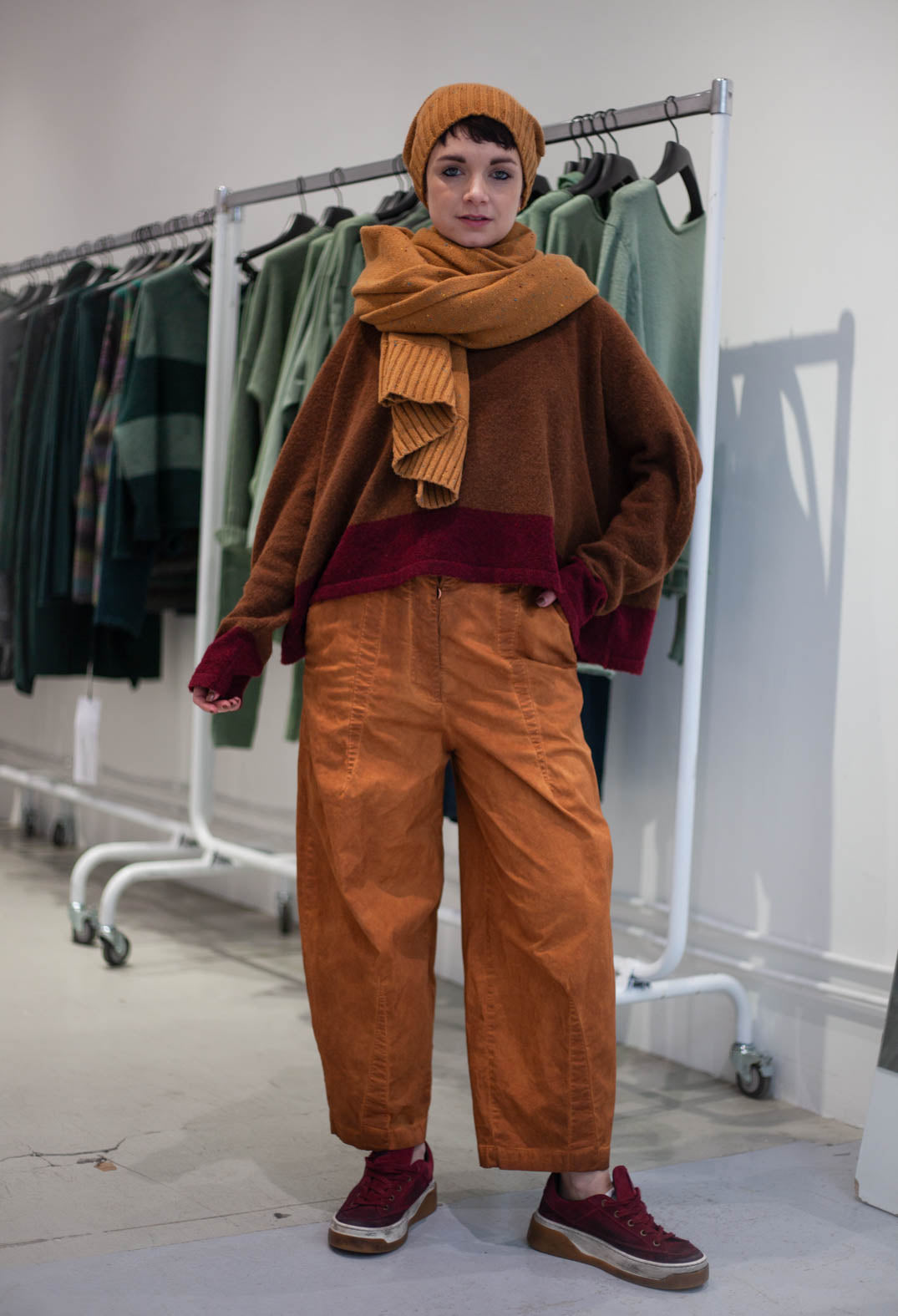 PRE-ORDER - Contrast Trim Jumper in Forest Park (Pictured in Bronze Lava) - 3480702