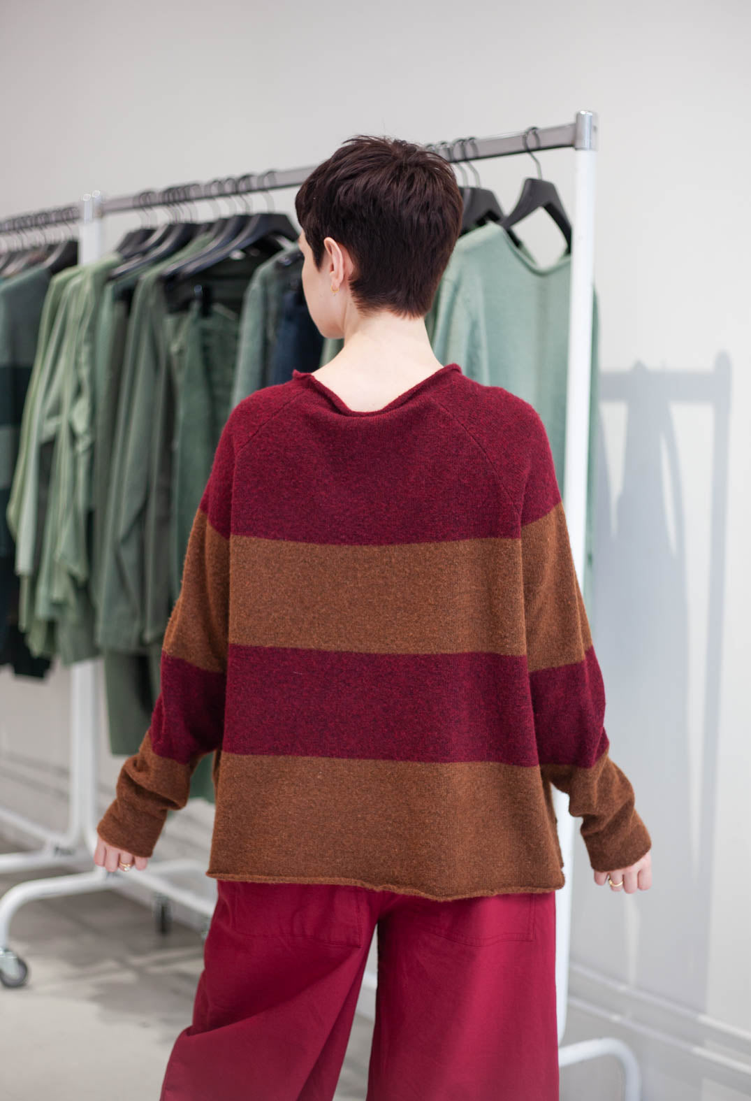 PRE-ORDER - Block Stripe Jumper in Bronze Lava - 3480704